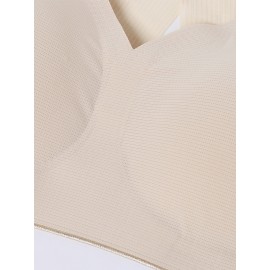 Full Cup Ice Silk V Type Seamless Cross Strappy Wireless Sport Yoga Bra